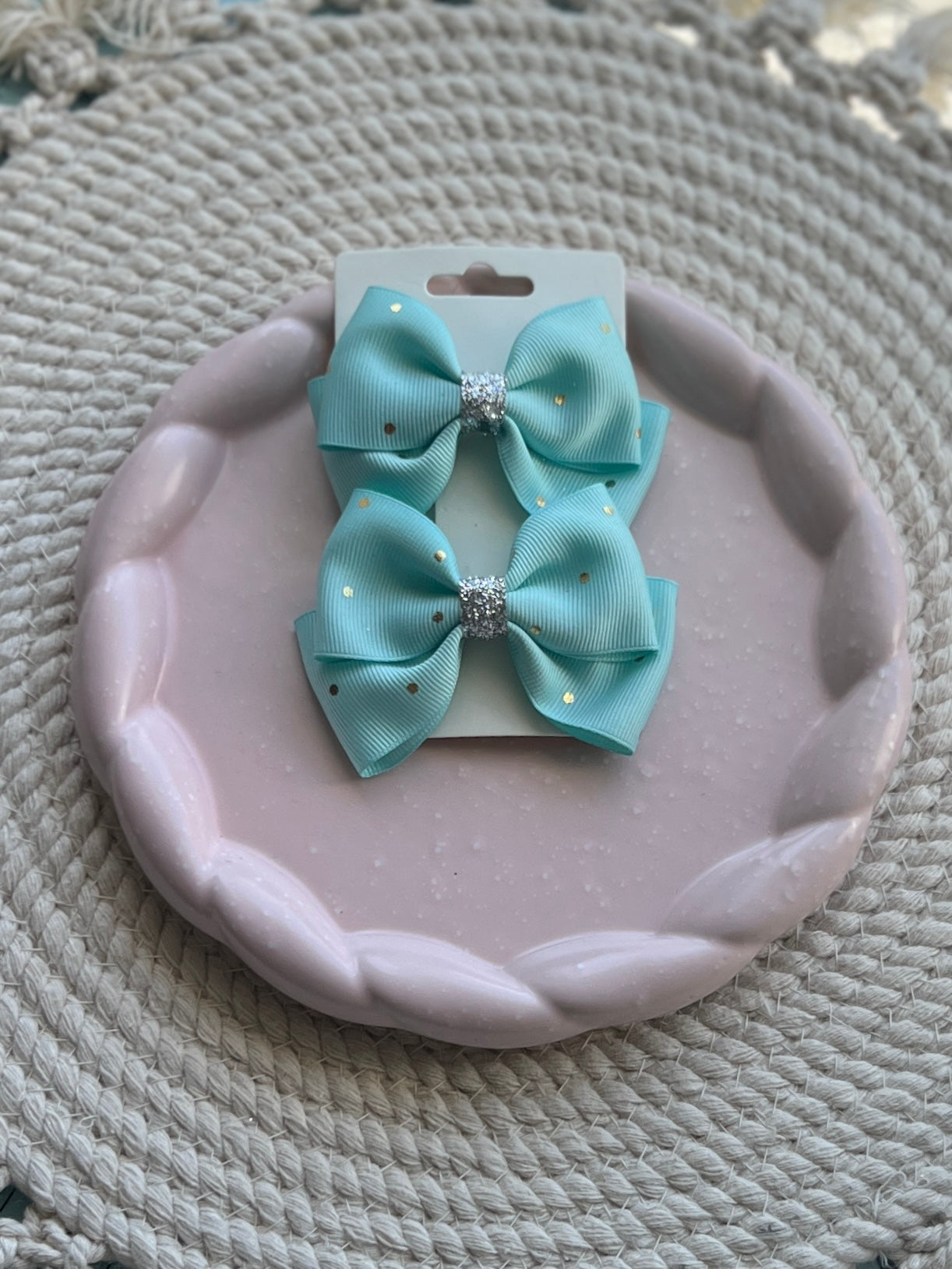 Glitzy Dotted Pigtail bows